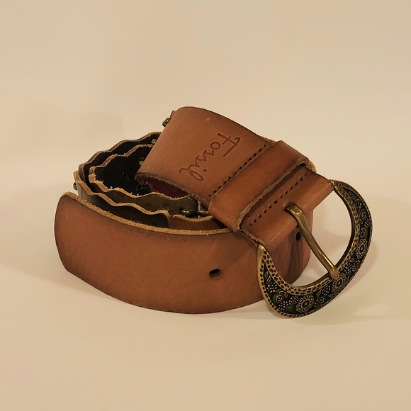 Fossil Women's M Leather Belt Floral Stations Multi Boho Southwestern Cowgirl - Picture 3 of 12